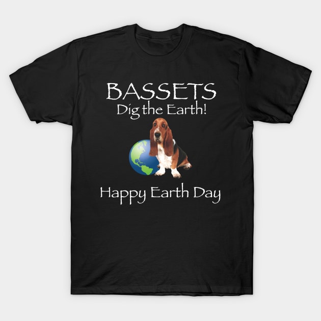 Basset Hound Happy Earth Day T-Shirt T-Shirt by bbreidenbach